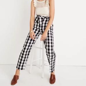 Madewell paper bag pants in Gingham